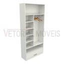 Ver imagem 3 de Armário Colmeia Cabideiro Lorena M2 100% Mdf (closet Gaveta) - Branco