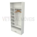Ver imagem 5 de Armário Colmeia Cabideiro Lorena M2 100% Mdf (closet Gaveta) - Branco