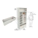 Ver imagem 2 de Armário Colmeia Cabideiro Lorena M2 100% Mdf (closet Gaveta) - Branco