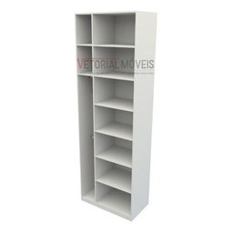 Armário Prateleira Misto Natália M2 100%mdf Colmeia - Branco - 1