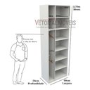 Ver imagem 2 de Armário Prateleira Misto Natália M2 100%mdf Colmeia - Branco