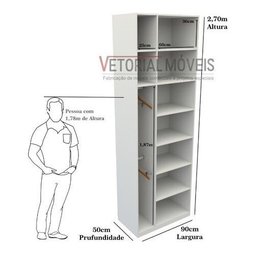 Armário Prateleira Misto Natália M2 100%mdf Colmeia - Branco - 2