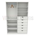 Ver imagem 4 de Armário Arara Gaveta Verônica M6 100% Mdf (quarto / Sapato ) - Branco