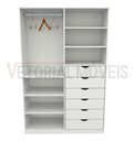 Ver imagem 4 de Armário Arara Gaveta Verônica M6 100% Mdf (quarto / Sapato ) - Branco