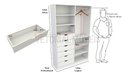 Ver imagem 2 de Armário Arara Gaveta Verônica M8 100% Mdf (quarto Sapato) - Branco