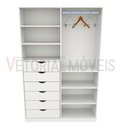 Ver imagem 5 de Armário Arara Gaveta Verônica M8 100% Mdf (quarto Sapato) - Branco
