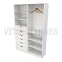 Ver imagem 3 de Armário Arara Gaveta Verônica M8 100% Mdf (quarto Sapato) - Branco