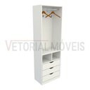 Ver imagem 5 de Armário Colmeia Mirela M17 100% Mdf (closet Lojas Expositor) Anúncio com variação - Branco