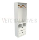 Ver imagem 5 de Armário Colmeia Mirela M17 100% Mdf (closet Lojas Expositor) Anúncio com variação - Branco