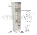 Ver imagem 2 de Armário Colmeia Mirela M22 100% Mdf (closet Lojas Expositor) - Branco