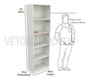 Ver imagem 2 de Armário Prateleira Mirela M24 100% Mdf (roupas, Brinquedos) - Branco