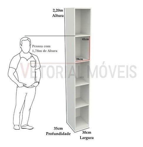 Armário Colmeia Eloisa M15 100% Mdf (closet Lojas Expositor) - Branco - 2