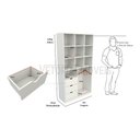 Ver imagem 2 de Armário Cabideiro Gaveta Misto M8 100% Mdf Closet Loja Arara - Branco