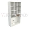Armário Cabideiro Gaveta Misto M8 100% Mdf Closet Loja Arara - Branco - 5