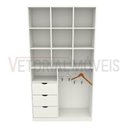 Ver imagem 4 de Armário Cabideiro Gaveta Misto M8 100% Mdf Closet Loja Arara - Branco