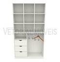 Ver imagem 4 de Armário Cabideiro Gaveta Misto M8 100% Mdf Closet Loja Arara - Branco