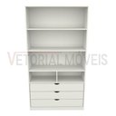 Ver imagem 5 de Guarda Roupa Closet Solteiro  Misto Prateleira Gaveta M16 100% Mdf (closet, Loja) - Branco