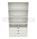 Ver imagem 5 de Guarda Roupa Closet Solteiro Misto Prateleira Gaveta M16 100% Mdf (closet, Loja) - Branco