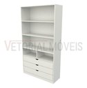 Ver imagem 4 de Guarda Roupa Closet Solteiro Misto Prateleira Gaveta M16 100% Mdf (closet, Loja) - Branco