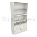 Ver imagem 3 de Guarda Roupa Closet Solteiro  Misto Prateleira Gaveta M16 100% Mdf (closet, Loja) - Branco