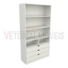 Guarda Roupa Closet Solteiro  Misto Prateleira Gaveta M16 100% Mdf (closet, Loja) - Branco - 3