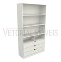 Ver imagem 3 de Guarda Roupa Closet Solteiro Misto Prateleira Gaveta M16 100% Mdf (closet, Loja) - Branco