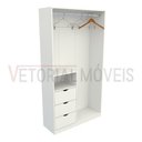 Ver imagem 5 de Armário Cabideiro Gaveta Misto M11 100% Mdf Closet / Arara - Branco