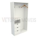 Ver imagem 5 de Armário Cabideiro Gaveta Misto M11 100% Mdf Closet / Arara - Branco