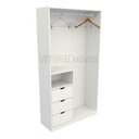 Ver imagem 1 de Armário Cabideiro Gaveta Misto M11 100% Mdf Closet / Arara - Branco