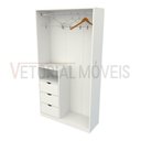 Ver imagem 3 de Armário Cabideiro Gaveta Misto M11 100% Mdf Closet / Arara - Branco