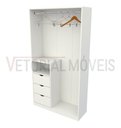 Ver imagem 3 de Armário Cabideiro Gaveta Misto M11 100% Mdf Closet / Arara - Branco