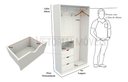 Ver imagem 2 de Armário Cabideiro Gaveta Misto M11 100% Mdf Closet / Arara - Branco