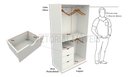 Ver imagem 2 de Armário Cabideiro Gaveta Misto M19 100% Mdf Closet / Arara - Branco