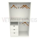 Ver imagem 4 de Armário Cabideiro Gaveta Misto M19 100% Mdf Closet / Arara - Branco