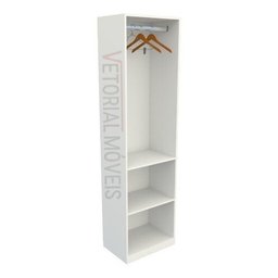 Guarda Roupa Closet Solteiro  Misto Prateleira M28 100% Mdf (closet, Loja) - Branco - 1