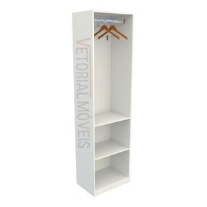 Guarda Roupa Closet Solteiro  Misto Prateleira M28 100% Mdf (closet, Loja) - Branco