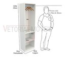 Ver imagem 2 de Guarda Roupa Closet Solteiro Misto Prateleira M28 100% Mdf (closet, Loja) - Branco