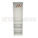 Ver imagem 4 de Guarda Roupa Closet Solteiro Misto Prateleira M28 100% Mdf (closet, Loja) - Branco