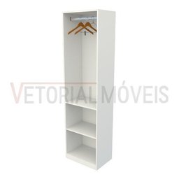 Guarda Roupa Closet Solteiro  Misto Prateleira M28 100% Mdf (closet, Loja) - Branco - 3