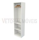 Ver imagem 3 de Guarda Roupa Closet Solteiro Misto Prateleira M28 100% Mdf (closet, Loja) - Branco