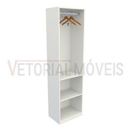 Guarda Roupa Closet Solteiro  Misto Prateleira M28 100% Mdf (closet, Loja) - Branco - 5