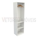 Ver imagem 5 de Guarda Roupa Closet Solteiro Misto Prateleira M28 100% Mdf (closet, Loja) - Branco