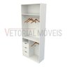 Armário Cabideiro Gaveta Misto M29 100% Mdf Closet Loja - Branco - 3