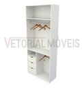 Ver imagem 3 de Armário Cabideiro Gaveta Misto M29 100% Mdf Closet Loja - Branco