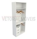 Ver imagem 4 de Armário Cabideiro Gaveta Misto M29 100% Mdf Closet Loja - Branco