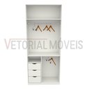 Ver imagem 5 de Armário Cabideiro Gaveta Misto M29 100% Mdf Closet Loja - Branco