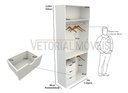 Ver imagem 2 de Armário Cabideiro Gaveta Misto M29 100% Mdf Closet Loja - Branco