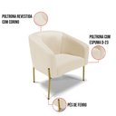 Ver imagem 3 de Cadeira Sala de Jantar Pé de Ferro Dourado Kit 2 Stella Sintético D03 - D'Rossi