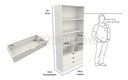 Ver imagem 2 de Guarda Roupa Closet Solteiro Misto Prateleira Gaveta M30 100% Mdf (closet, Loja) - Branco