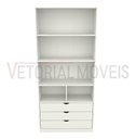 Ver imagem 5 de Guarda Roupa Closet Solteiro Misto Prateleira Gaveta M30 100% Mdf (closet, Loja) - Branco